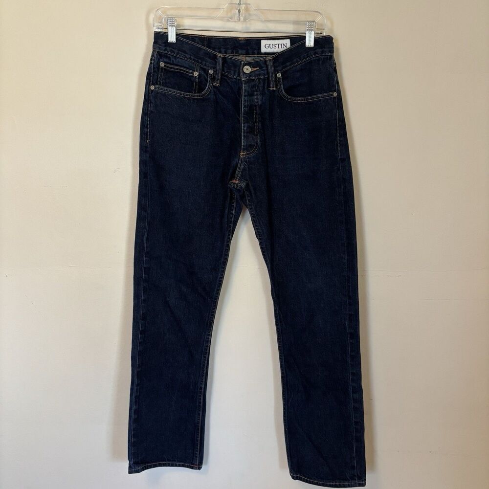 Gustin Men's Straight Jeans - Dark Blue
